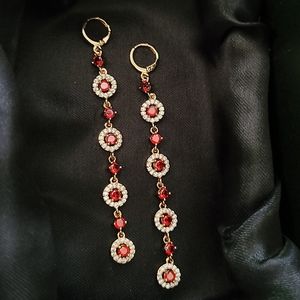 New Red Plated Gold,  Stylish Drop Earrings